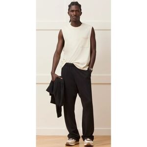 Todd Snyder Relaxed Portuguese Terry Wide Leg Sweatpant Size XLarge Pitch Black